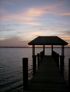 Sunset florida bridge on a river