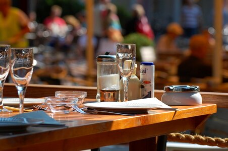 Outdoor bottles glasses