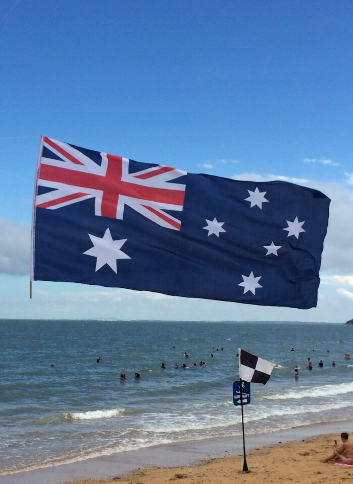 Australian flag beach