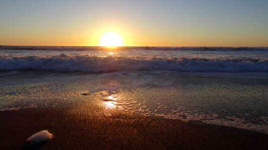 Peaceful colorful sunset sea