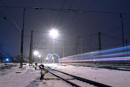Lights railway station photo