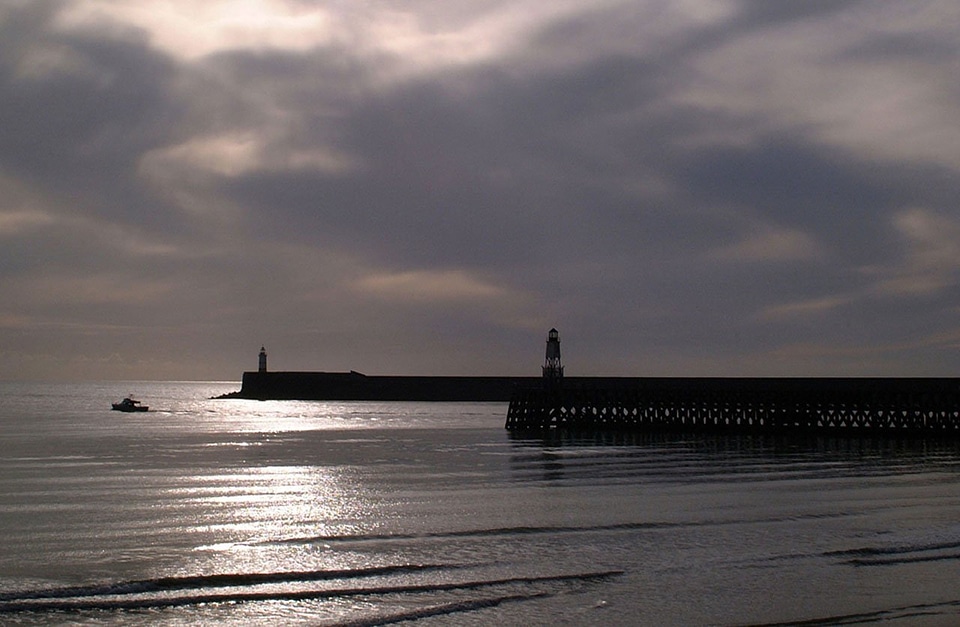 Harbour silhouette moody