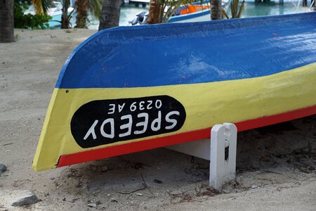 Caribbean beach boat