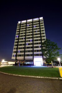 City lights night photography houses