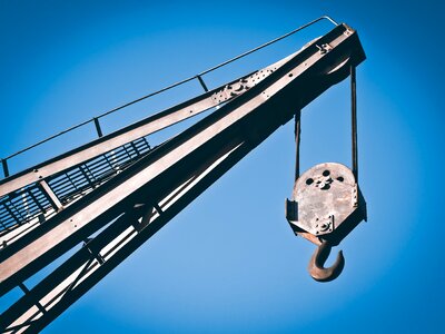 Crane arm ship crane load hook