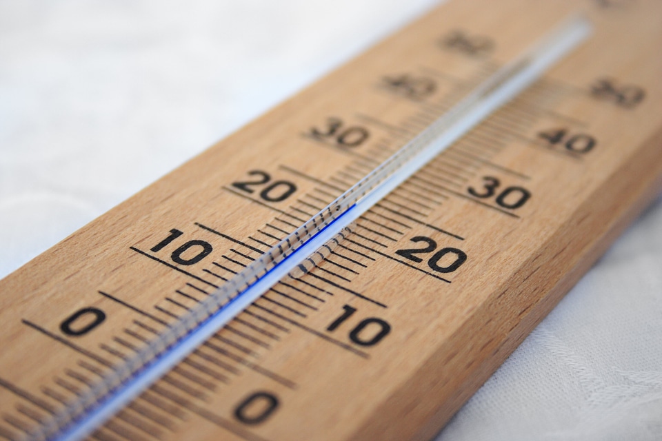 Glass heat indicator