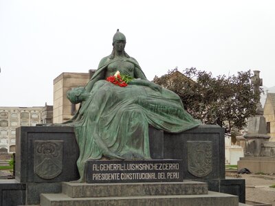 Cemetery priest statue photo
