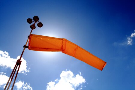 Windsock against light heliport