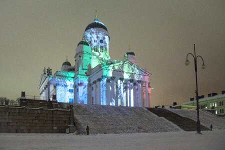 Snow turism church photo