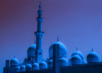 Night blue mosque architecture