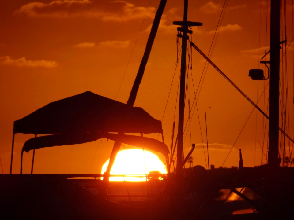 Sunset marina sea