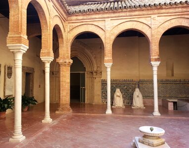 Kneeling cloister colonnade photo