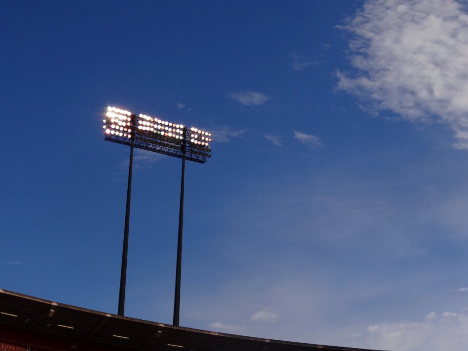 Stadium lights sky