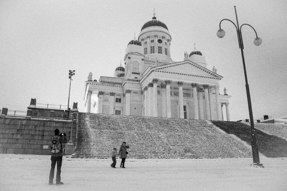Helsinki cathedral person lifestyle