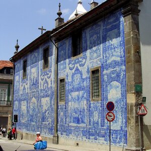 Blue facade historic center photo