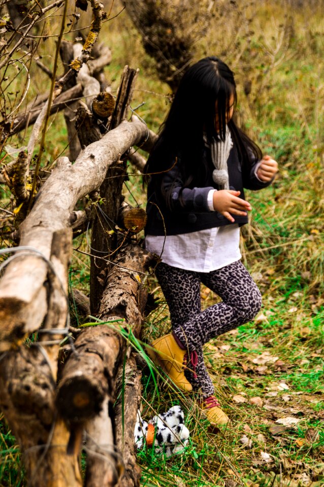 Girl meditating field