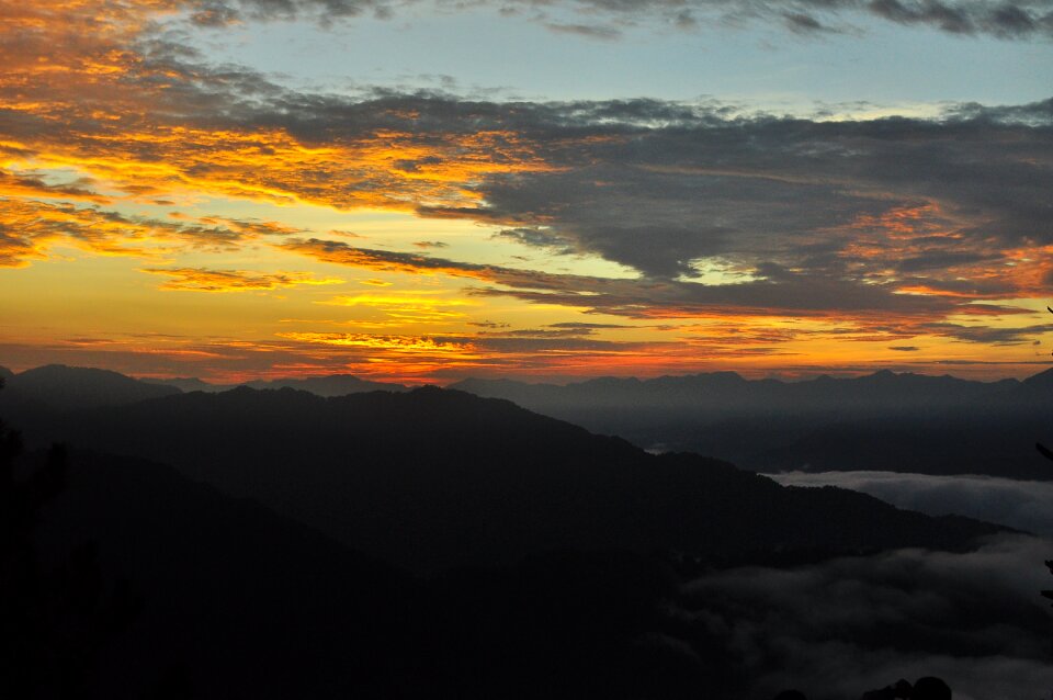 Peace sunrise landscape mountain landscape photo