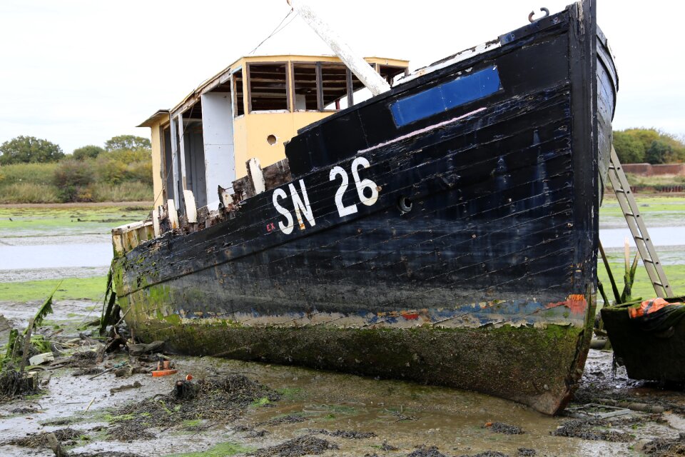 Beached sea ship