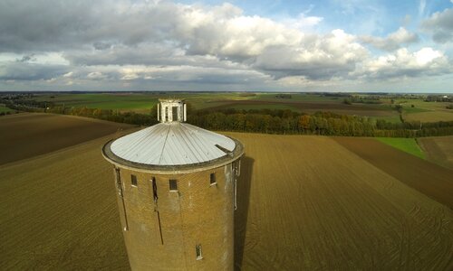 Panorama water tower plane view