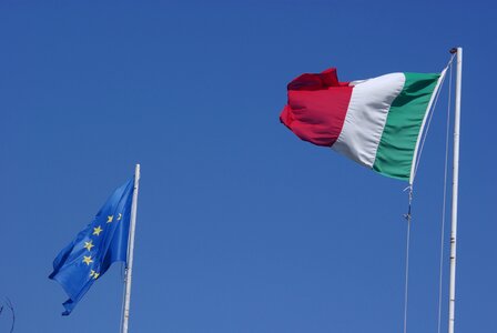 Italy flag wind ue photo