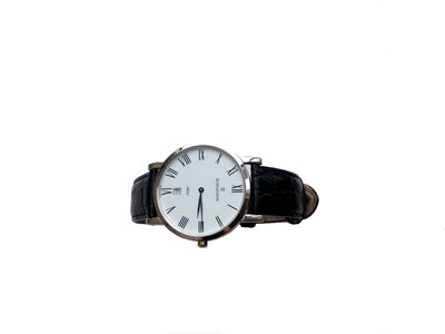 White dial white background black photo