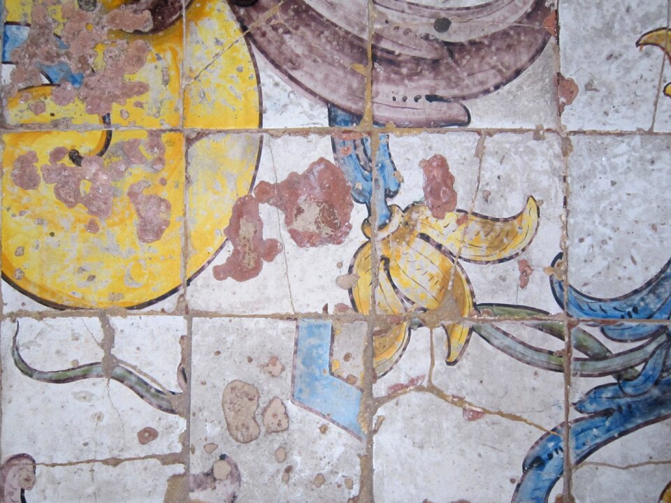 Tile painted colorful