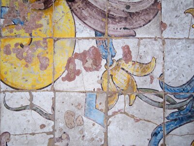 Tile painted colorful