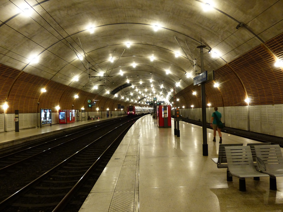 Rails underground tube photo