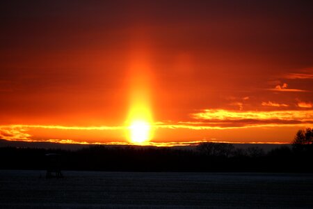 Sunbeam winter snow photo