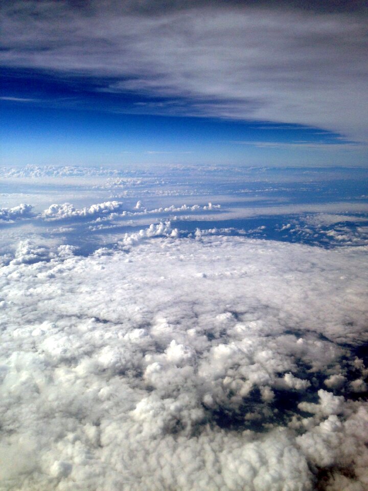 Blue sky clouds horizon clouds sky
