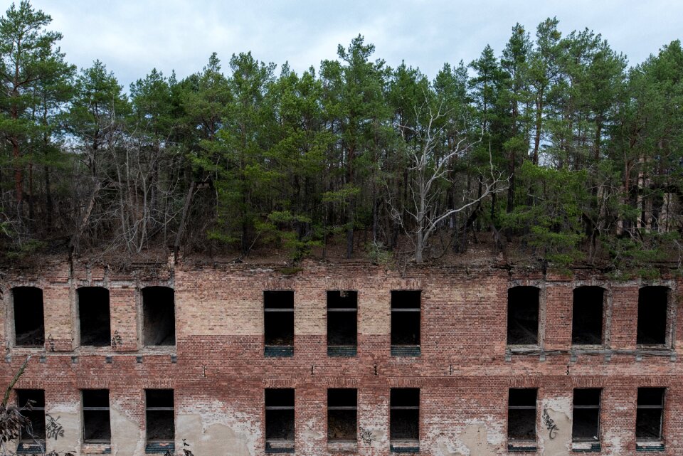 Ruin uninhabited green roof