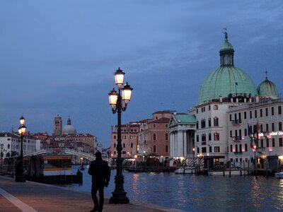 Venice evening view man