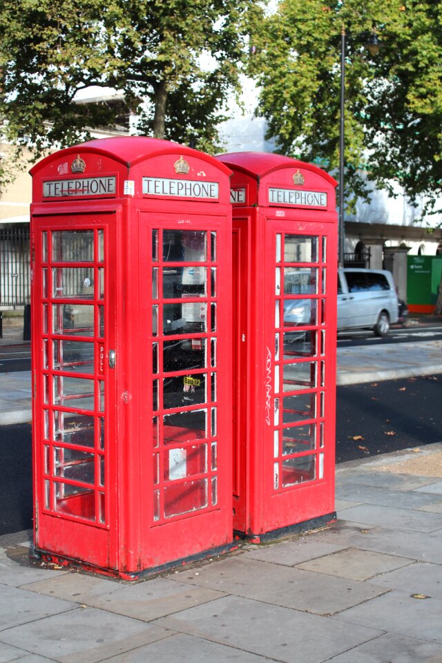 Red red telephone box british