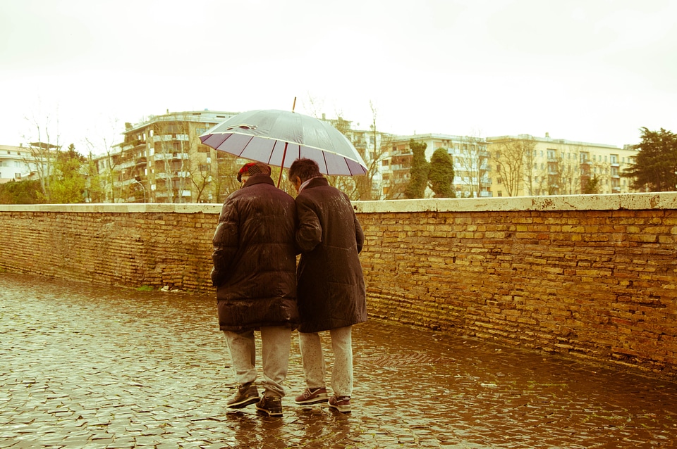 Couple rain 70 years