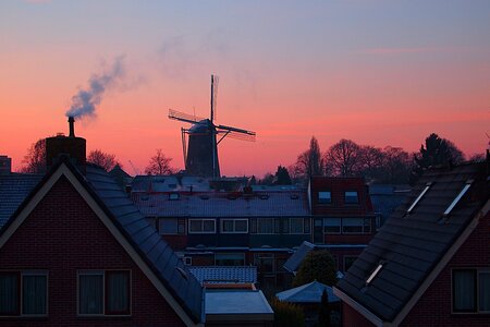 Dutch landscape morning cold