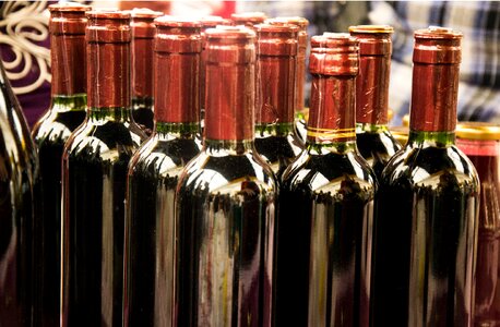 Wine bottles wine grape