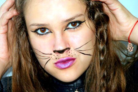 Cat makeup portrait photo