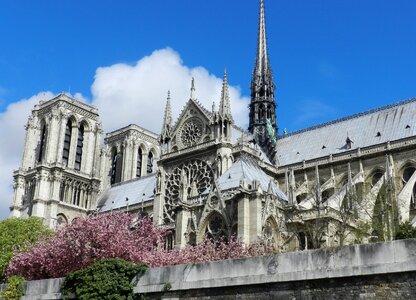 Notre dame cathedral seine river photo