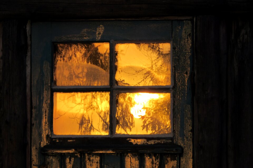 Window see wooden house