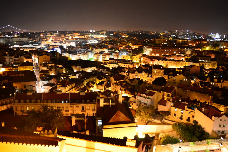 Houses city ​​scape lights