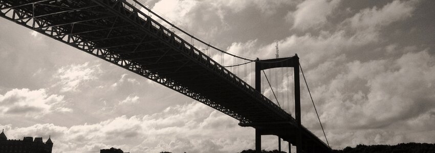 Suspension bridge construction cloud