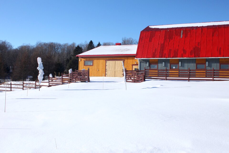 Barn country snow