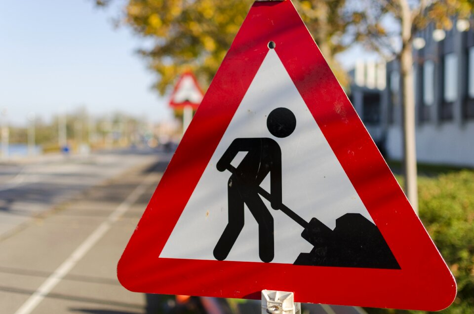 Traffic danger road construction