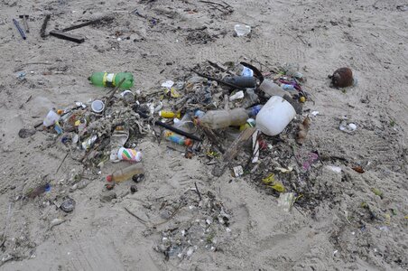 Trash beach degradation