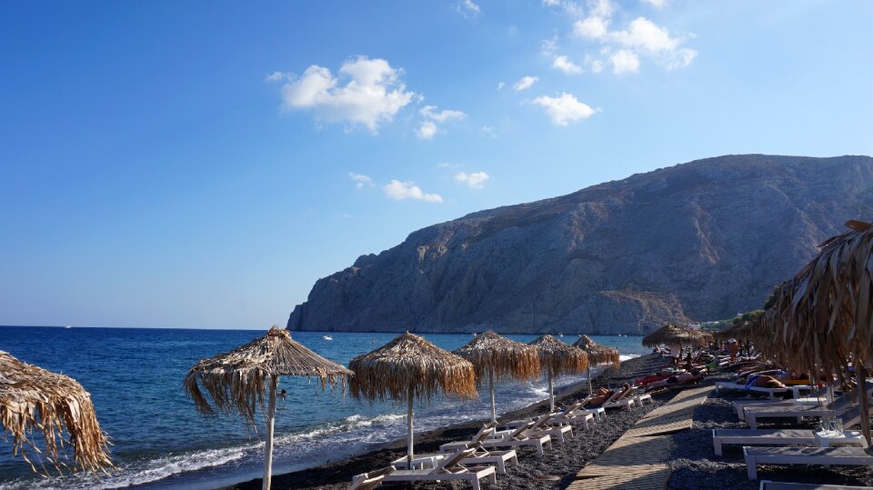 Beach santorini will photo