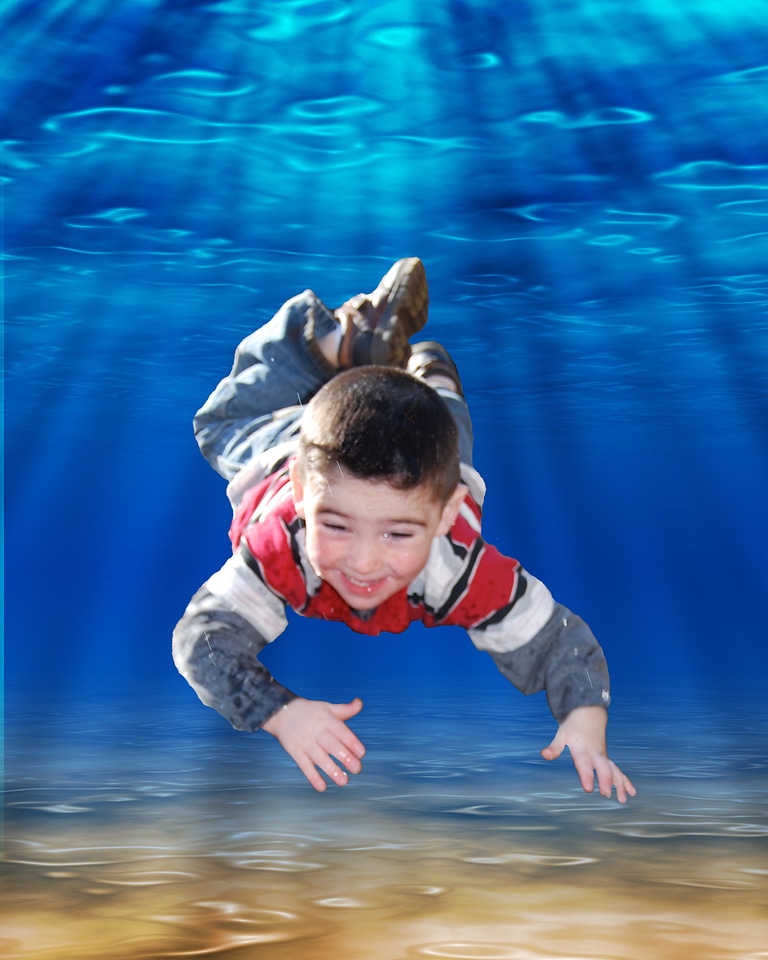Diving exploring swim