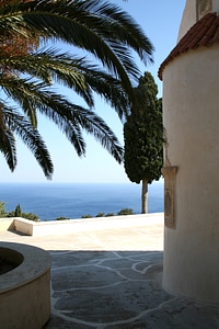 Crete monastery sea