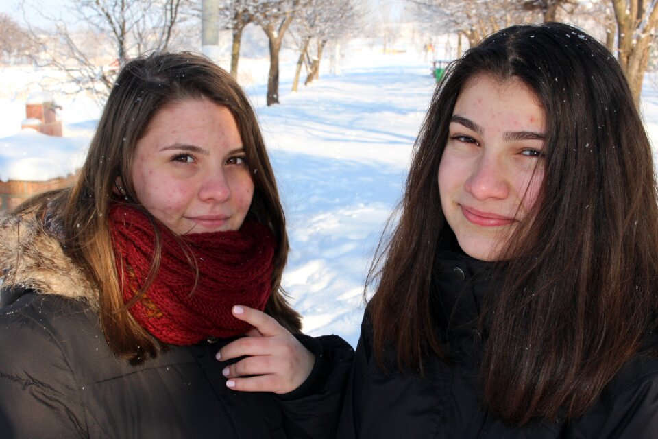 Snow winter portrait photo