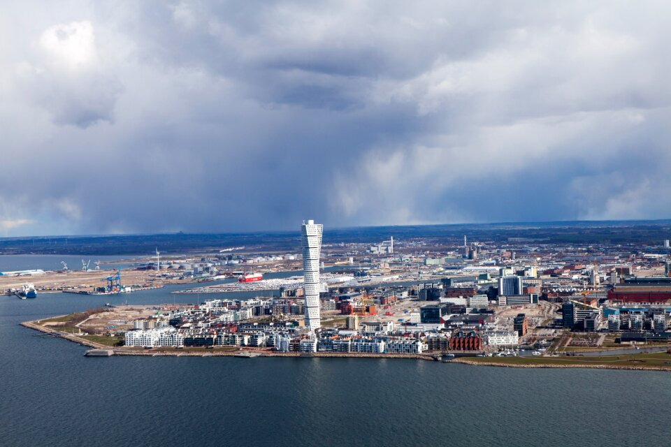 Aerial photo turning torso the west harbour