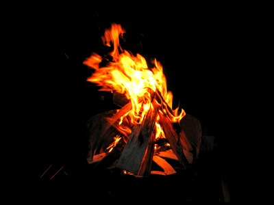 The flame glow wood photo